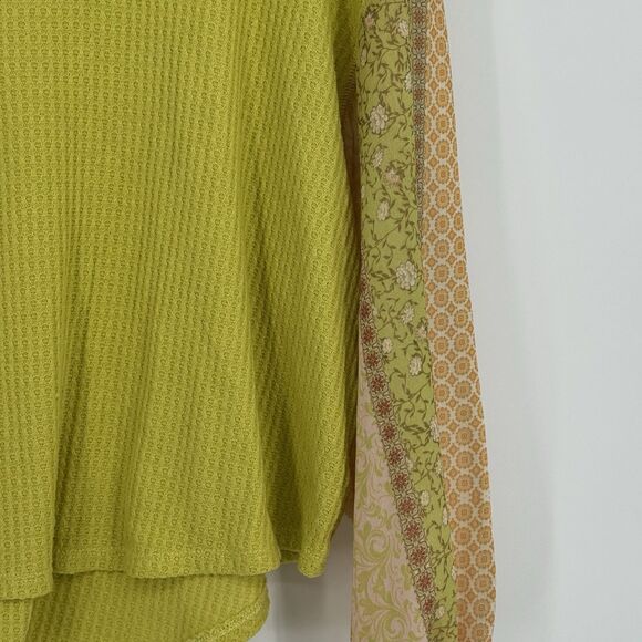 Blu Pepper Yellow Embroidered Blouse Long Sleeve  Size Large - Picture 3 of 8